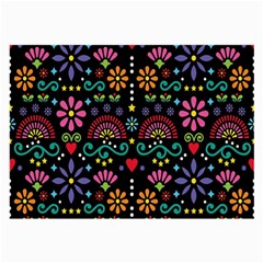 Mexican Folk Art Seamless Pattern Colorful Large Glasses Cloth