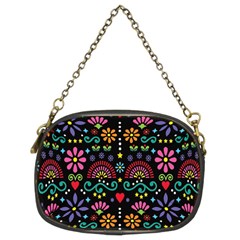 Mexican Folk Art Seamless Pattern Colorful Chain Purse (two Sides)