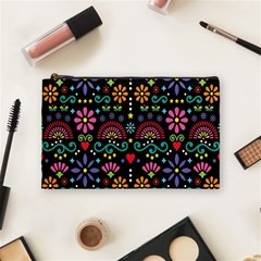 Mexican Folk Art Seamless Pattern Colorful Cosmetic Bag (medium)