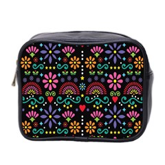 Mexican Folk Art Seamless Pattern Colorful Mini Toiletries Bag (two Sides)