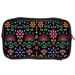 Mexican Folk Art Seamless Pattern Colorful Toiletries Bag (one Side)