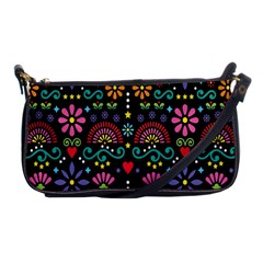 Mexican Folk Art Seamless Pattern Colorful Shoulder Clutch Bag