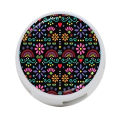 Mexican Folk Art Seamless Pattern Colorful 4-port Usb Hub (one Side)