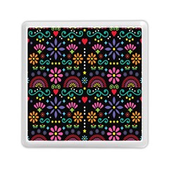 Mexican Folk Art Seamless Pattern Colorful Memory Card Reader (square)