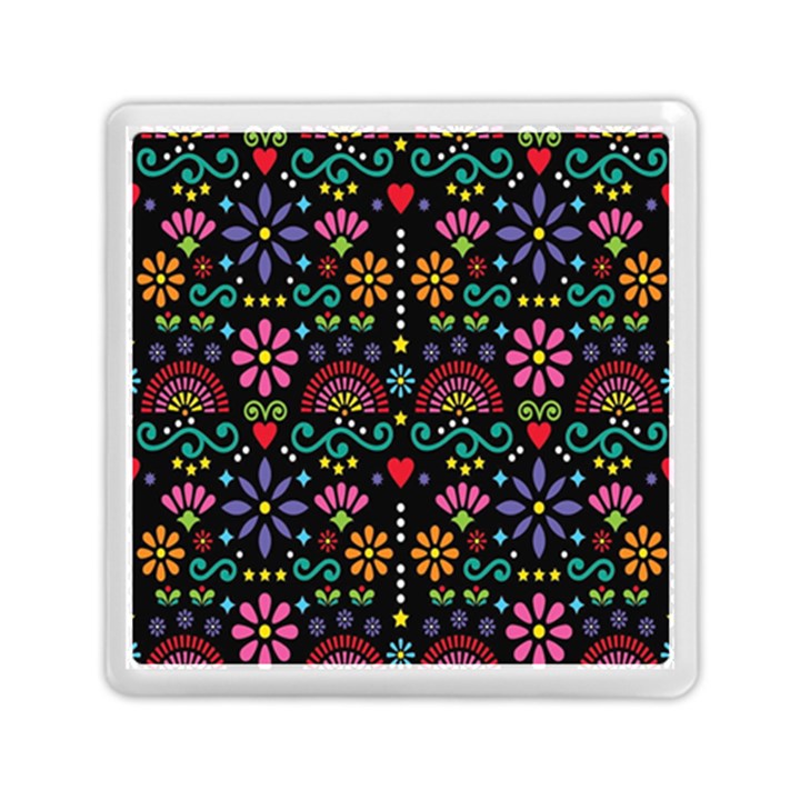 Mexican Folk Art Seamless Pattern Colorful Memory Card Reader (Square)