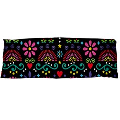 Mexican Folk Art Seamless Pattern Colorful One Side Body Pillow Cases