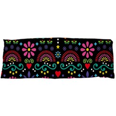 Mexican Folk Art Seamless Pattern Colorful 15 x40  Body Pillow Case Dakimakura (two Sides)