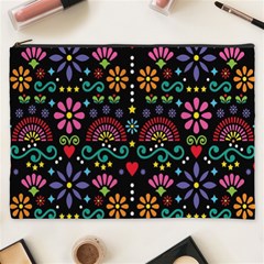 Mexican Folk Art Seamless Pattern Colorful Cosmetic Bag (xxxl)