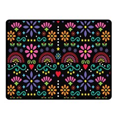 Mexican Folk Art Seamless Pattern Colorful Two Sides Fleece Blanket (small)