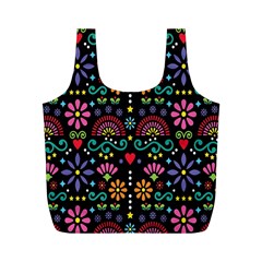 Mexican Folk Art Seamless Pattern Colorful Full Print Recycle Bag (m)