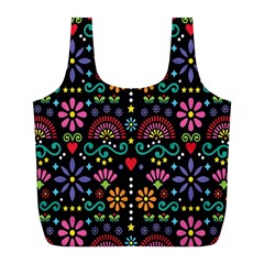 Mexican Folk Art Seamless Pattern Colorful Full Print Recycle Bag (l) by Paksenen