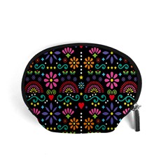 Mexican Folk Art Seamless Pattern Colorful Accessory Pouch (small) by Paksenen