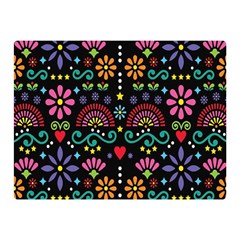 Mexican Folk Art Seamless Pattern Colorful Two Sides Premium Plush Fleece Blanket (mini)