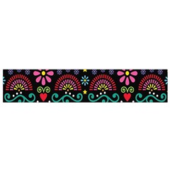 Mexican Folk Art Seamless Pattern Colorful Small Premium Plush Fleece Scarf