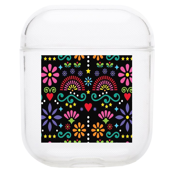 Mexican Folk Art Seamless Pattern Colorful Soft TPU AirPods 1/2 Case