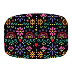 Mexican Folk Art Seamless Pattern Colorful Mini Square Pill Box