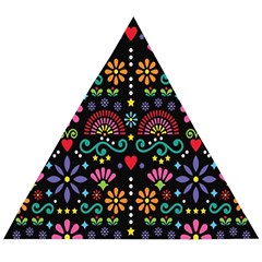 Mexican Folk Art Seamless Pattern Colorful Wooden Puzzle Triangle