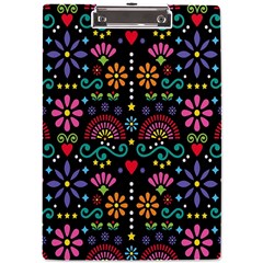 Mexican Folk Art Seamless Pattern Colorful A4 Acrylic Clipboard