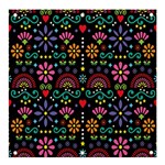 Mexican Folk Art Seamless Pattern Colorful Banner and Sign 4  x 4  Front