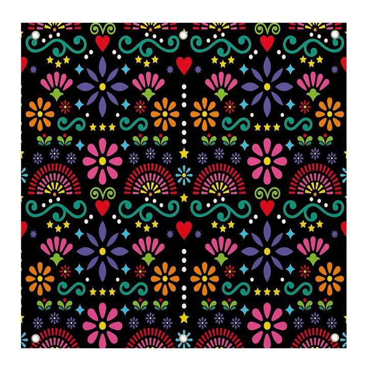 Mexican Folk Art Seamless Pattern Colorful Banner and Sign 4  x 4 