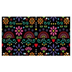 Mexican Folk Art Seamless Pattern Colorful Banner And Sign 7  X 4 