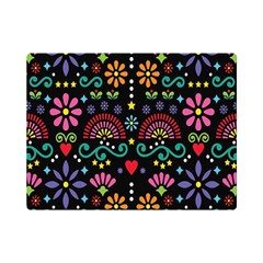 Mexican Folk Art Seamless Pattern Colorful Premium Plush Fleece Blanket (mini)