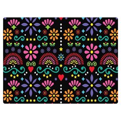 Mexican Folk Art Seamless Pattern Colorful Two Sides Premium Plush Fleece Blanket (baby Size)