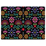 Mexican Folk Art Seamless Pattern Colorful Two Sides Premium Plush Fleece Blanket (Baby Size) 40 x30  Blanket Front