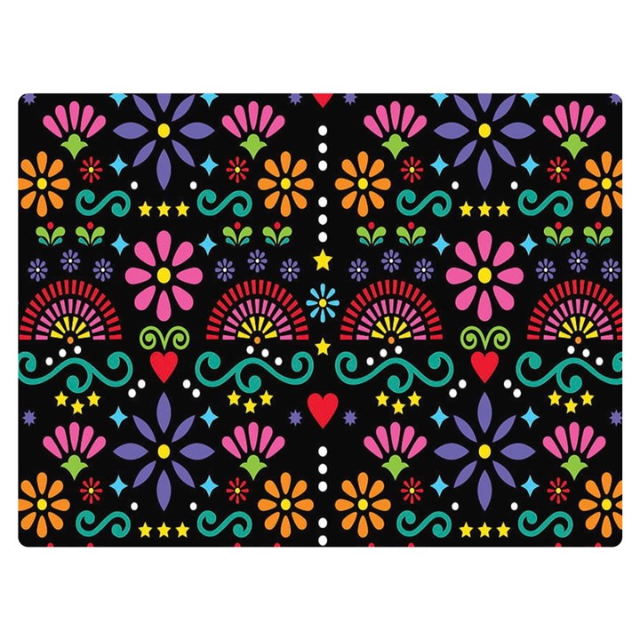 Mexican Folk Art Seamless Pattern Colorful Two Sides Premium Plush Fleece Blanket (Baby Size)