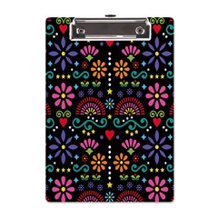 Mexican Folk Art Seamless Pattern Colorful A5 Acrylic Clipboard