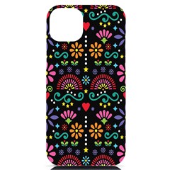 Mexican Folk Art Seamless Pattern Colorful Iphone 14 Plus Black Uv Print Pc Hardshell Case