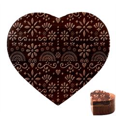 Mexican Folk Art Seamless Pattern Colorful Heart Wood Jewelry Box