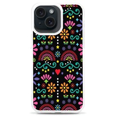 Mexican Folk Art Seamless Pattern Colorful Iphone 15 Plus Tpu Uv Print Case