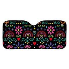 Mexican Folk Art Seamless Pattern Colorful Car Windshield Sunshade by Paksenen