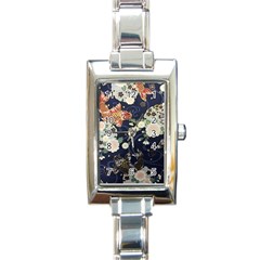 Japanese Wave Koi Illustration Pattern Rectangle Italian Charm Watch