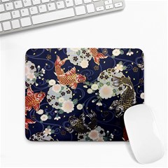 Japanese Wave Koi Illustration Pattern Small Mousepad