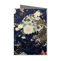 Japanese Wave Koi Illustration Pattern Mini Greeting Cards (pkg Of 8)