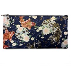 Japanese Wave Koi Illustration Pattern Pencil Cases