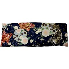 Japanese Wave Koi Illustration Pattern 15 x40  Body Pillow Case Dakimakura (two Sides)