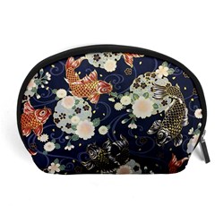 Japanese Wave Koi Illustration Pattern Accessory Pouch (large)