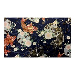 Japanese Wave Koi Illustration Pattern Banner And Sign 5  X 3 