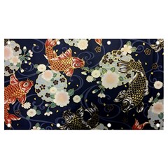 Japanese Wave Koi Illustration Pattern Banner And Sign 7  X 4 