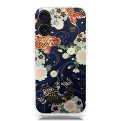 Japanese Wave Koi Illustration Pattern Iphone 16 Tpu Uv Print Case by Ndabl3x