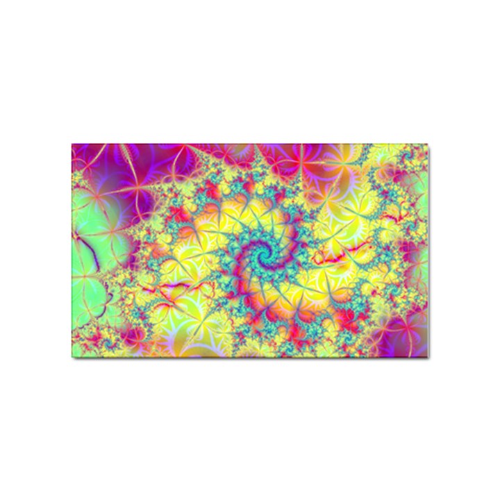 Fractal Spiral Abstract Background Vortex Yellow Sticker Rectangular (100 pack)