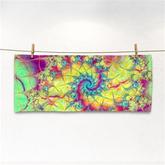 Fractal Spiral Abstract Background Vortex Yellow Hand Towel