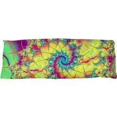 Fractal Spiral Abstract Background Vortex Yellow 17 x47  Body Pillow Case Dakimakura (two Sides)