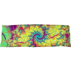 Fractal Spiral Abstract Background Vortex Yellow 21 x63  Body Pillow Case Dakimakura (two Sides)