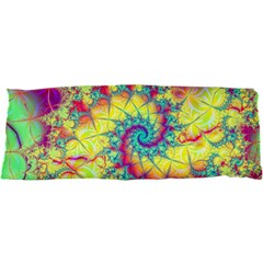 Fractal Spiral Abstract Background Vortex Yellow 25 x67  Body Pillow Case Dakimakura (two Sides)