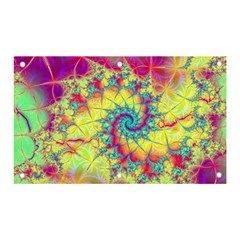 Fractal Spiral Abstract Background Vortex Yellow Banner And Sign 5  X 3 