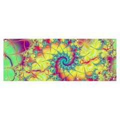 Fractal Spiral Abstract Background Vortex Yellow Banner And Sign 8  X 3 